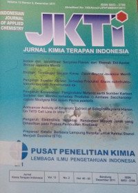 Jurnal Kimia Terapan Indonesia (JKTI): Indonesian Journal of Applied Chemistry Vol.15 No.1,Juni 2013