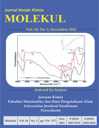 Jurnal Ilmiah Kimia MOLEKUL : Volume 16, Issue 3, December 2021
