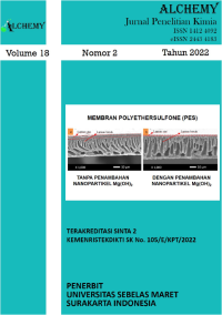 Alchemy Jurnal Penelitian Kimia Volume 18 Nomor  2 Tahun 2022