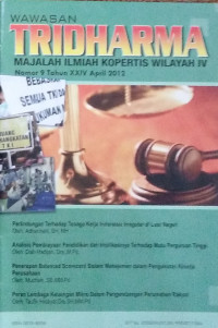 Wawasan Tridharma : majalah ilmiah kopertis Wilayah IV Nomor 9 Tahun XXIV April 2012
